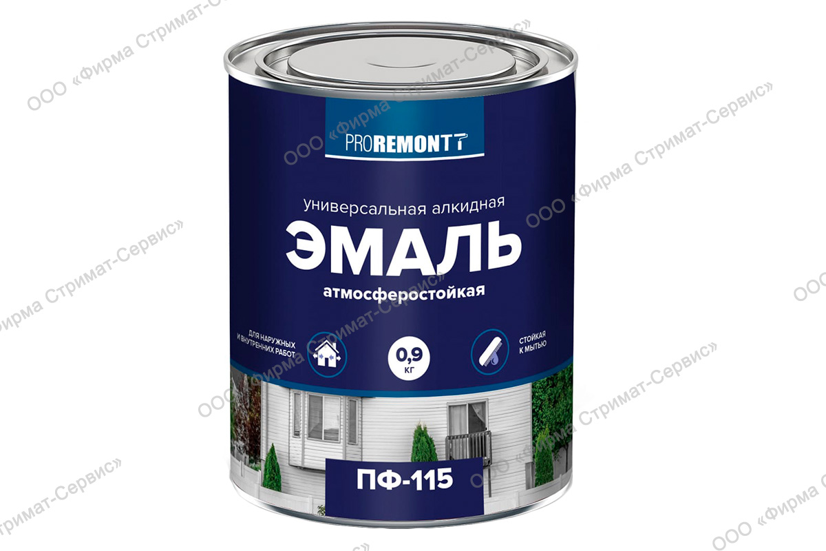  Эмаль PROREMONT ПФ-115  белая (0.9кг)  (уп.10шт) ЛАКРА