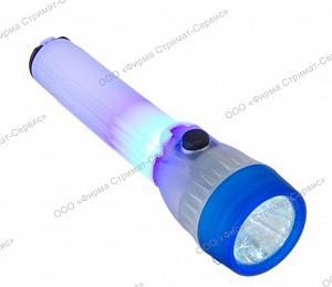 Фонарик (пластик) ручной, сигнальный, мини 2LED, пит. 3LR44, 15,2*4*4см (1/8шт) 198-066